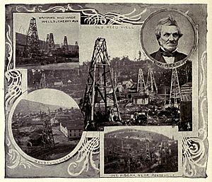 Rouseville during the oil boom, c. 1868