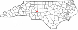 Location of Denton, North Carolina