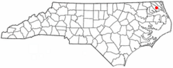 Location in Pasquotank counties in the state of North Carolina