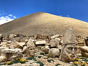 Nemrut mountain and blue sky