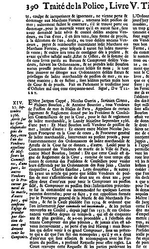 Nicolas Delamare-Traité de la police, 1729, lII