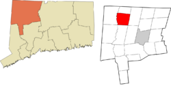 Canaan's location within the Northwest Hills Planning Region and the state of Connecticut