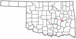 Location of Hanna, Oklahoma