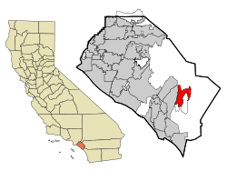 Location of Rancho Santa Margarita within Orange County, California.