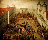 Painting depicting the arrival of Christine of France to Turin in 1619 by Antonio Tempesta (1555-1630)