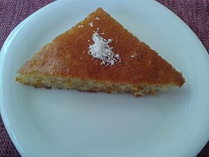 Revani with lemon zest