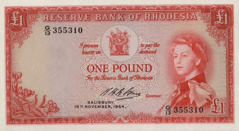 Rhodesia £1 1964 Obverse