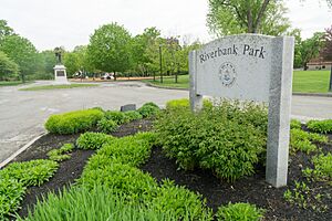 Riverbank Park and sign, Westbrook, Maine
