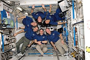 STS-123 crew onboard the ISS