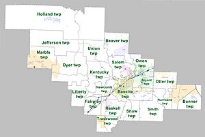 Saline County Arkansas 2010 Township Map large