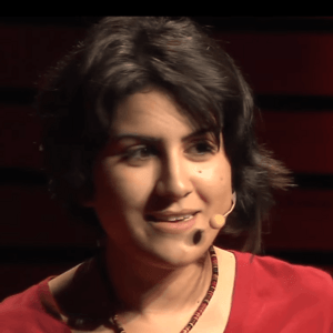 Mezghanni at her TED talk in Tunis