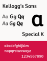 Sample Kellogg's Sans typeface