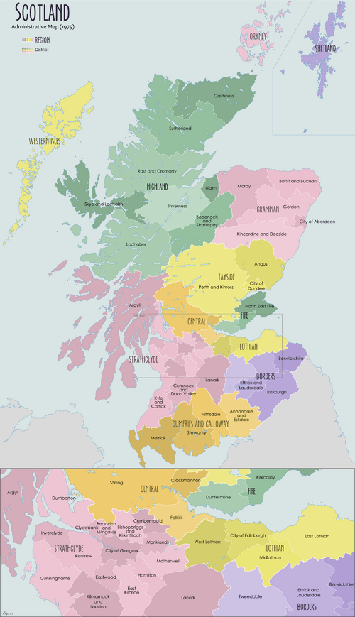 Scotland 1974 Administrative Map