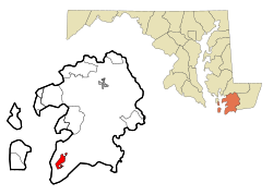 Location in Somerset County and the state of Maryland