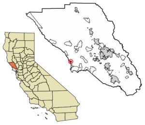 Sonoma County California Incorporated and Unincorporated areas Sereno del Mar Highlighted 0671000.svg