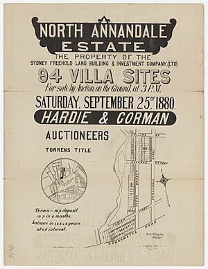 Subdivision Annandale, Reserve St, 1880