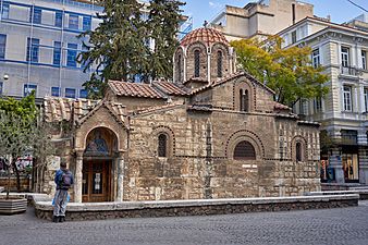 The Byzantine Church of Panagia Kapnikarea on March 19, 2020