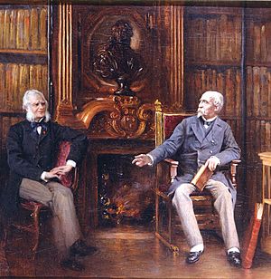 The duc d'Aumale in his study with a friend - Ferrier - Bibliothèque et Archives du Château de Chantilly