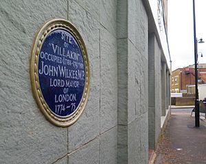The plaque marking the site of John Wilkes' villa in Sandown, Isle of Wight