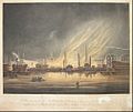 This View representing the Fire in H.M. Dock Yard at Devonport, on the morning of the 27th Sepr, 1840, by W. Clerk, after Nicholas Condy