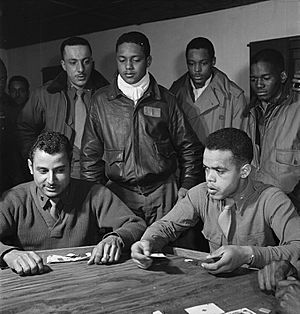 Tuskegee airmen playing cards