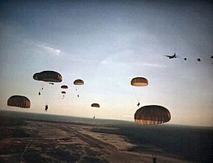 US Army Rangers parachute into Grenada during Operation Urgent Fury