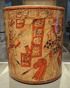 Vessel with Battle Scene, 600-900 AD, Mesoamerica, Guatemala, Nebaj region, Maya, ceramic and slip, view 1 - Cleveland Museum of Art - DSC08798.JPG