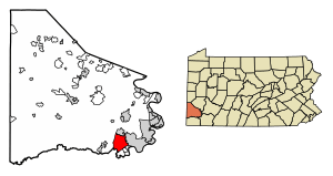 Location of Deemston in Washington County, Pennsylvania.
