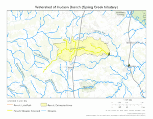 Watershed of Hudson Branch (Spring Creek tributary)