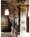 Yali pillars in mantapa of Rameshwara temple at Keladi