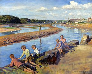 Young anglers at Hayle - Stanhope A Forbes - 1930