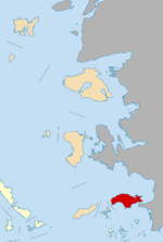 Samos within the North Aegean