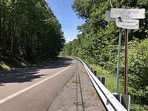 2022-08-08 13 07 12 View north along Buck Mountain Road between Fritz Lane and Sotack Lane, crossing into Lausanne Township from Lehigh Township in Carbon County, Pennsylvania