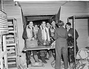51 Squadron Halifax crew return from Ruhr WWII IWM CH 10293