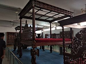 A 10 feet high ancient bed in National Museum of Bangladesh collected from Lohagara,Narail