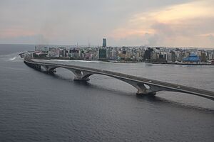 Aerial view of the Sinamalé Bridge