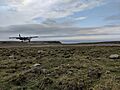 Aircraft landing at Foula
