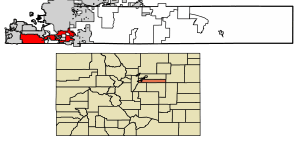 Location of the City of Centennial in Arapahoe County, Colorado.