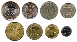 Current coins of the West African CFA franc