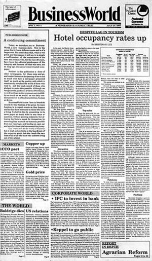 BusinessWorld frontpage (1987)