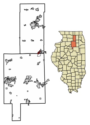 Location of Somonauk in DeKalb County, Illinois.