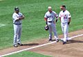 DeMarlo Hale, Dustin Pedroia, and Ty Wigginton