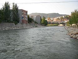 Der Fluss Segura des Dorfes Blanca