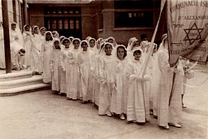 Egyptian Alexandria Jewish girls during BatMitzva