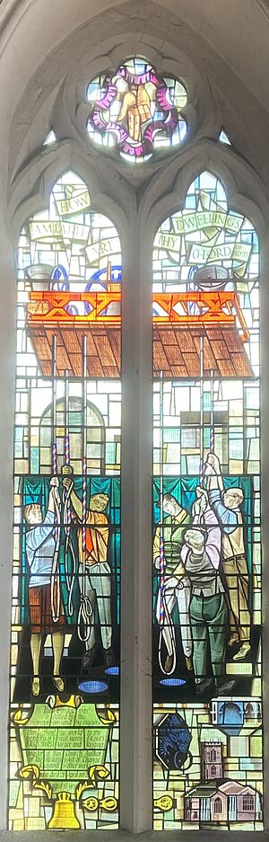 Ernest Morris window (closeup) - St Margaret's Church, Leicester