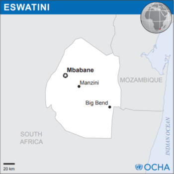 Location of Eswatini