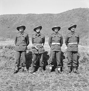 Four officers of Support Company, 3rd Battalion, Royal Australian Regiment in Korea
