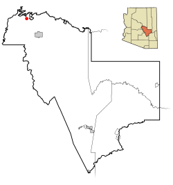 Location in Gila County and the state of Arizona