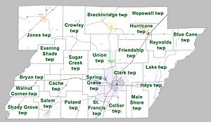 Greene County Arkansas 2010 Township Map large