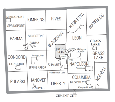 Jackson County, MI census map